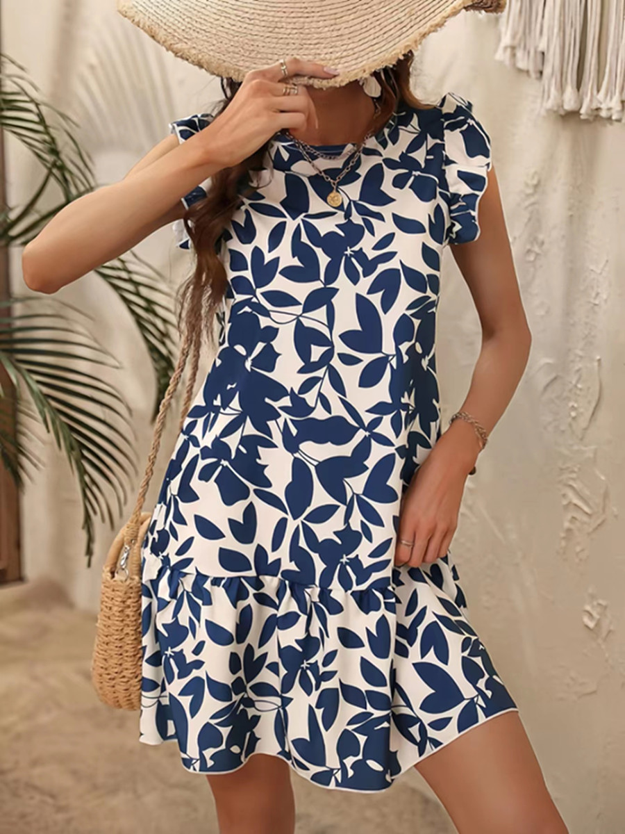 Women's Regular Dress Vacation Round Neck Sleeveless Printing Knee-Length Daily Beach display picture 1