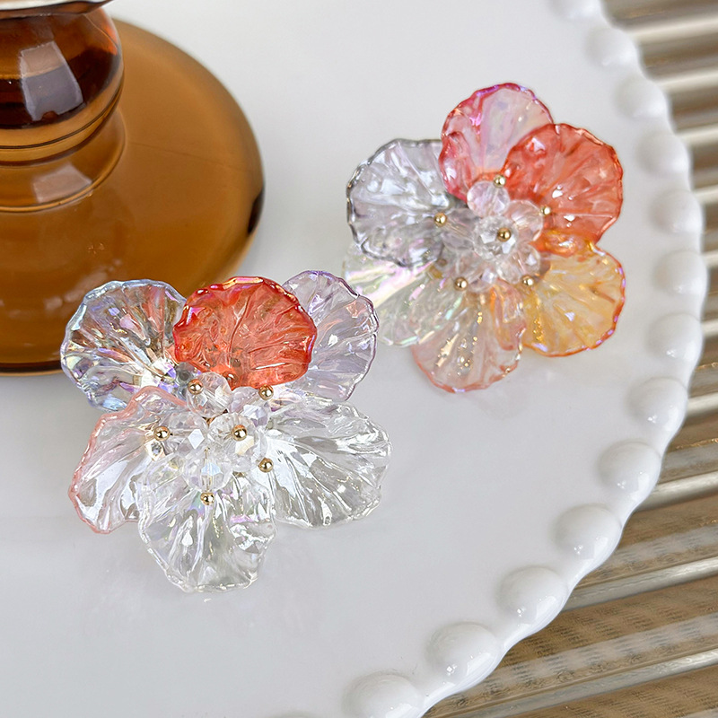 1 Pair IG Style Sweet Artistic Flower Arylic Ear Studs display picture 3