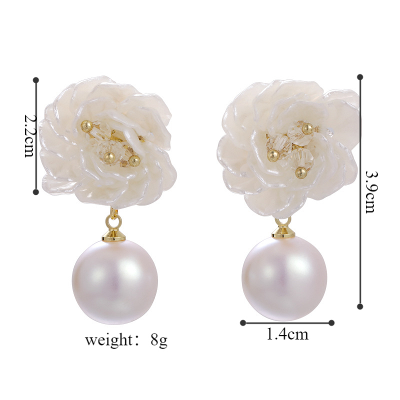 1 Pair Elegant Glam Luxurious Flower Resin Drop Earrings Ear Studs display picture 1