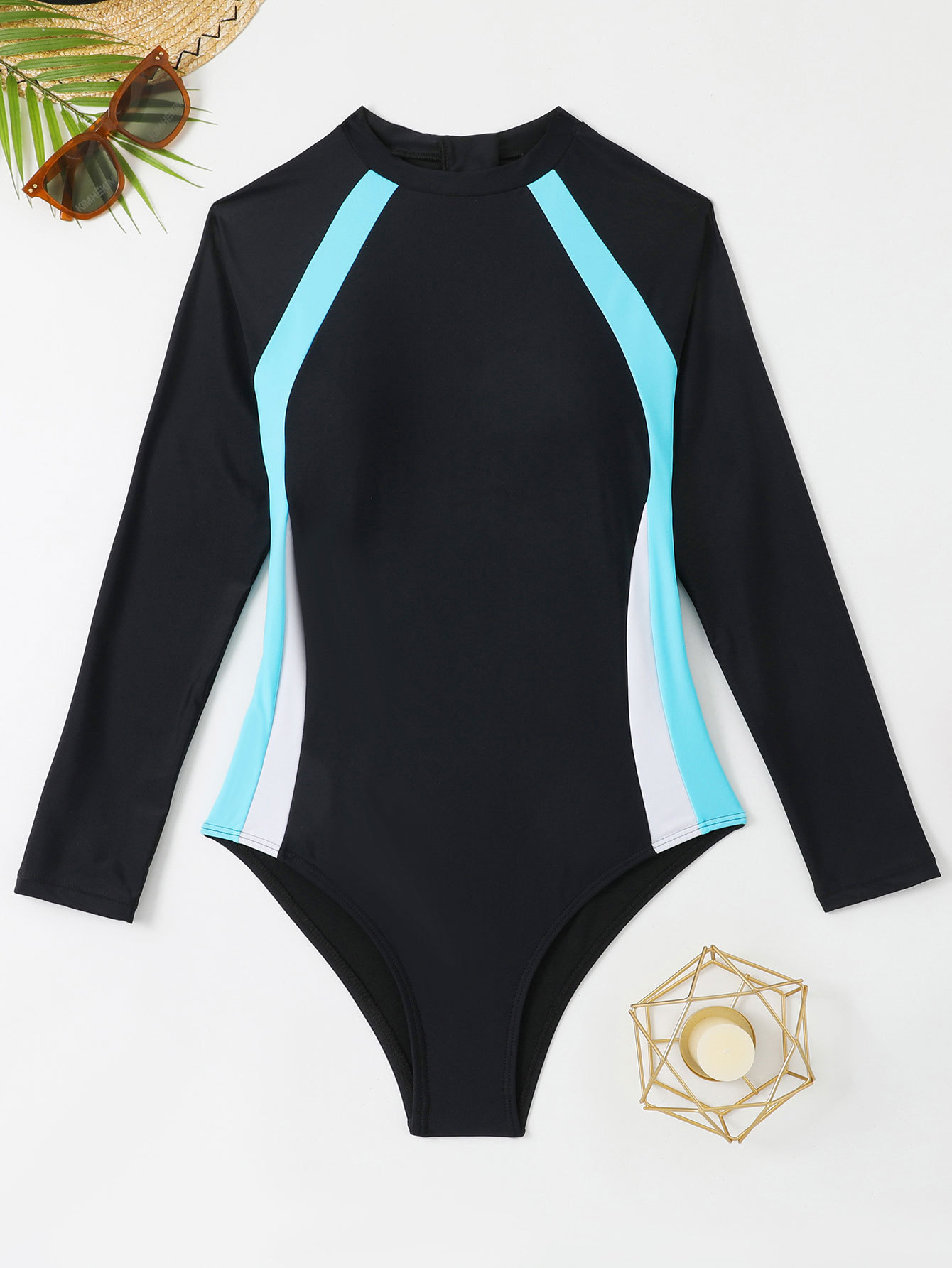 امرأة الأساسي النمط الكلاسيكي كتلة اللون 1 قطعة قطعة واحدة ملابس السباحة display picture 19