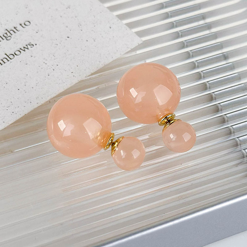 1 Pair Cute Modern Style Sweet Round Resin Ear Studs display picture 11