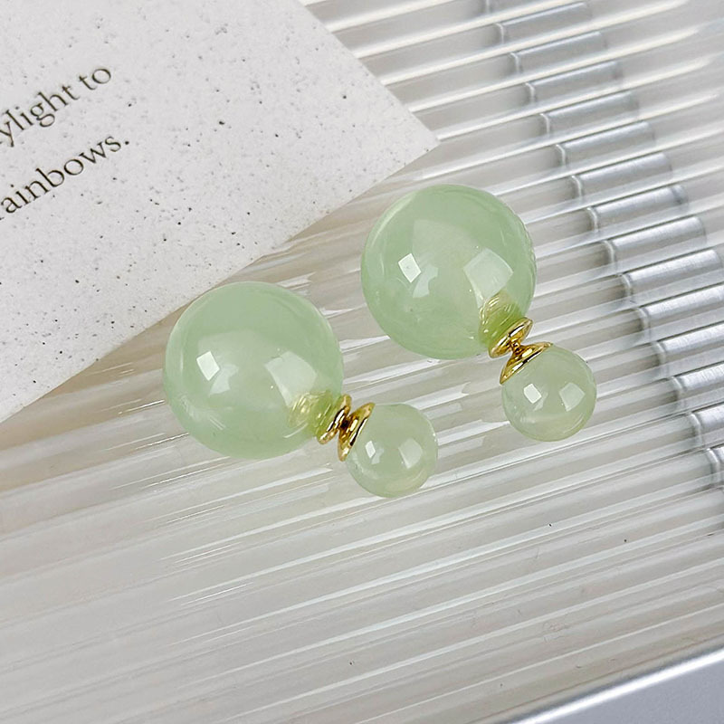 1 Pair Cute Modern Style Sweet Round Resin Ear Studs display picture 12