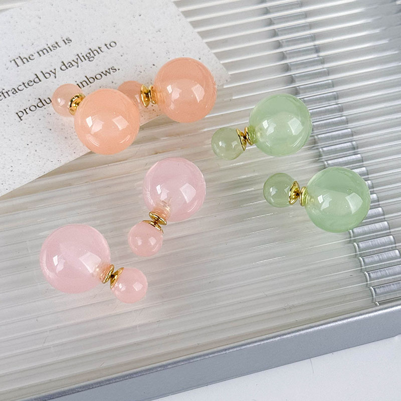 1 Pair Cute Modern Style Sweet Round Resin Ear Studs display picture 5