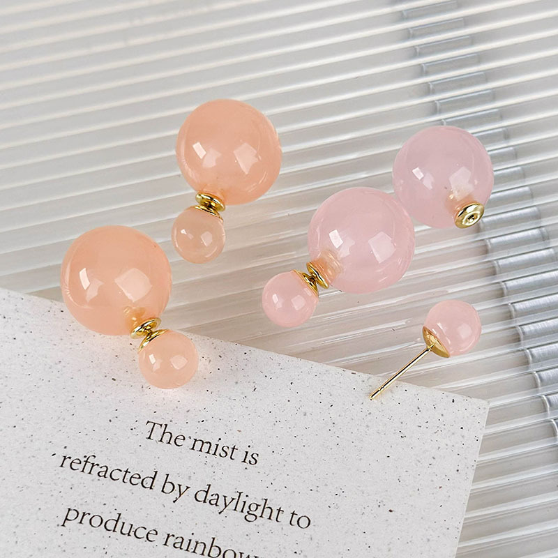 1 Pair Cute Modern Style Sweet Round Resin Ear Studs display picture 9