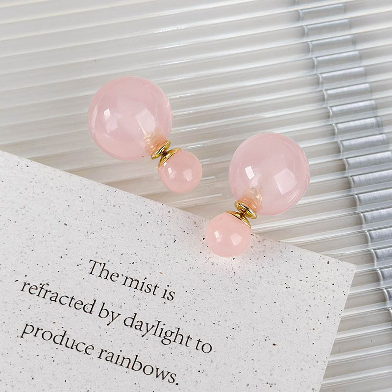 1 Pair Cute Modern Style Sweet Round Resin Ear Studs display picture 13