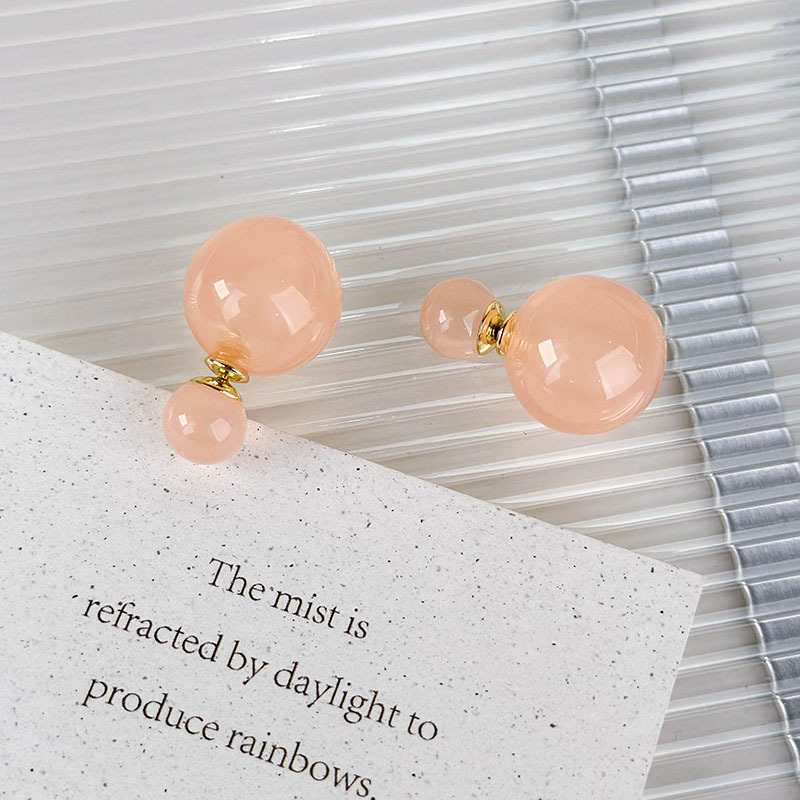 1 Pair Cute Modern Style Sweet Round Resin Ear Studs display picture 16
