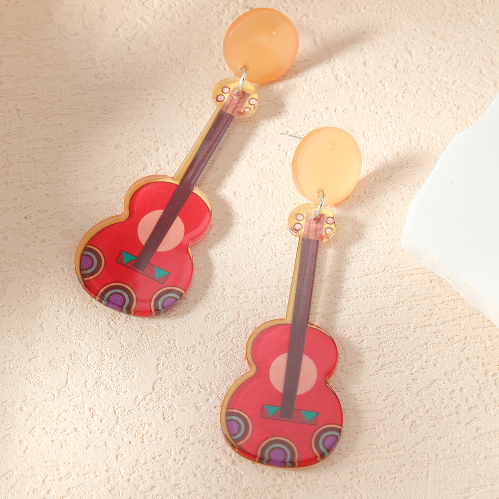 1 Pair Elegant Luxurious Musical Instrument Painted Plating Arylic Silver Plated Drop Earrings display picture 1