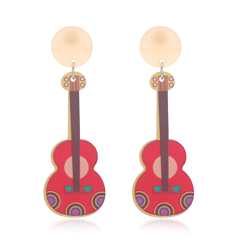 1 Pair Elegant Luxurious Musical Instrument Painted Plating Arylic Silver Plated Drop Earrings display picture 3