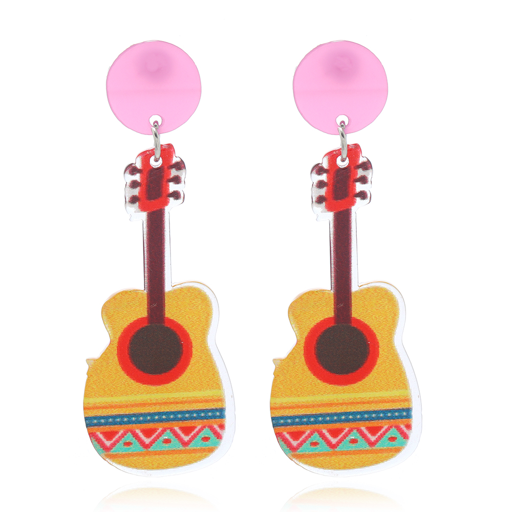 1 Pair Elegant Luxurious Musical Instrument Painted Plating Arylic Silver Plated Drop Earrings display picture 8