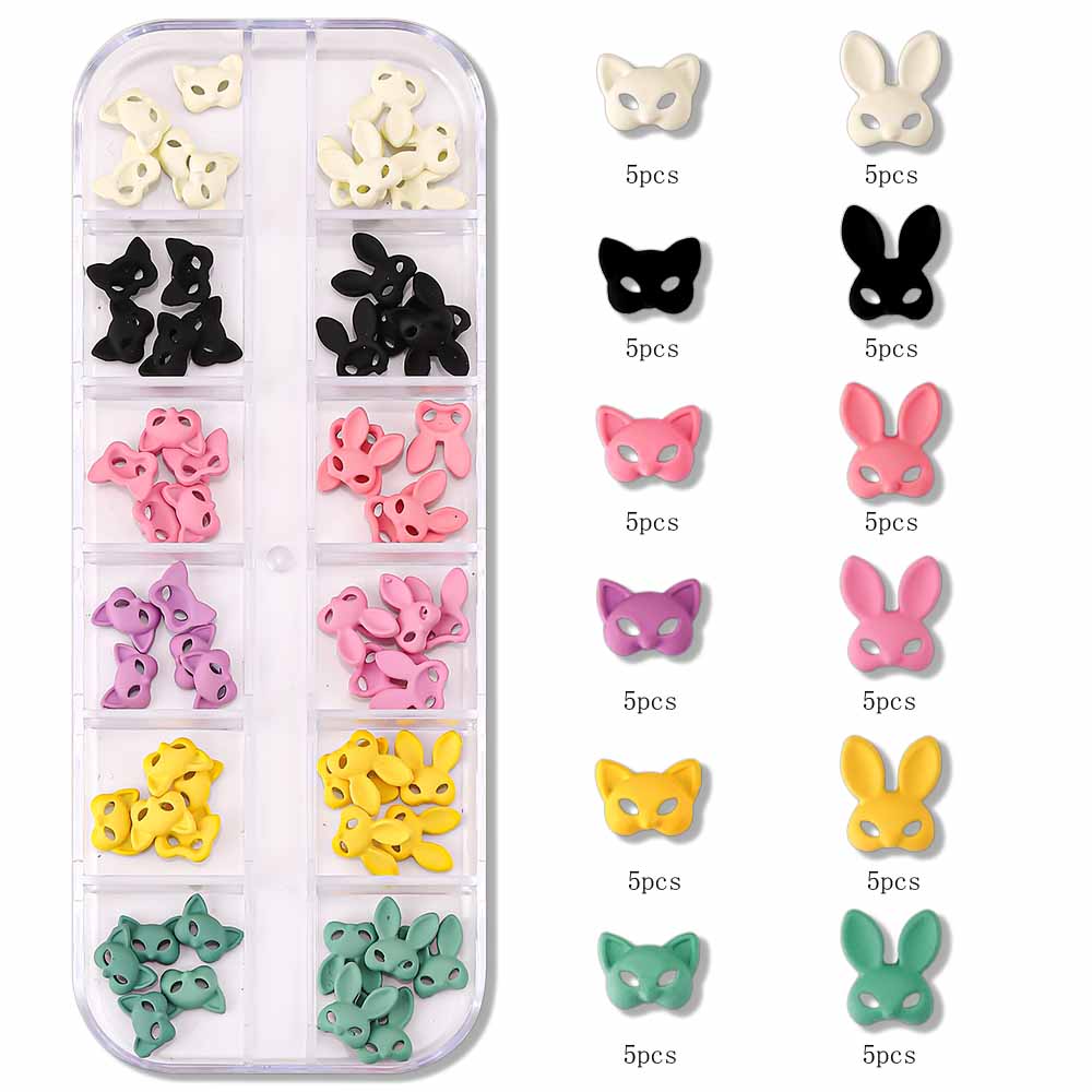 Cartoon Style Rabbit Fox Zinc Alloy Nail Decoration Accessories 60 Pieces Per Pack display picture 1