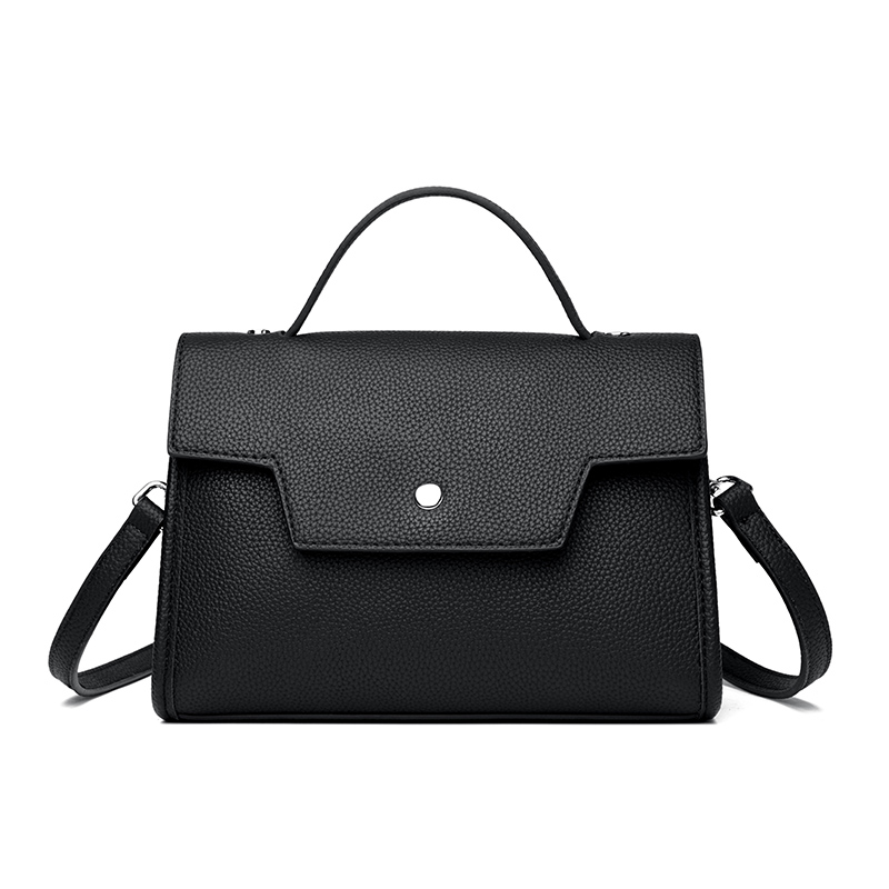 Women's Pu Leather Solid Color Classic Style Sewing Thread Flip Cover Handbag display picture 5