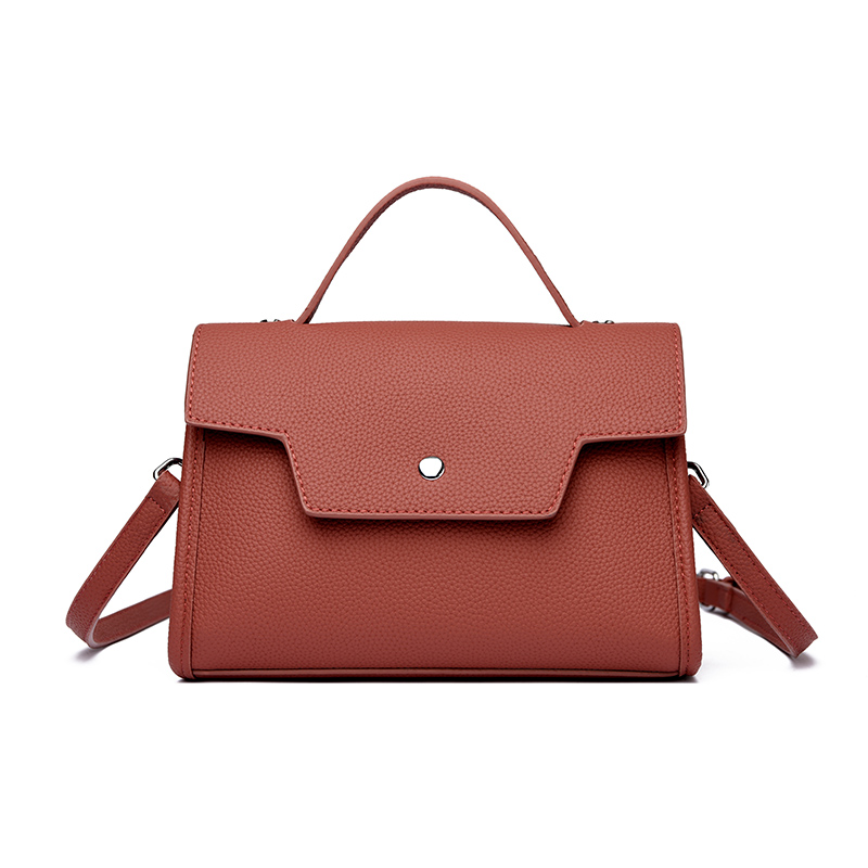 Women's Pu Leather Solid Color Classic Style Sewing Thread Flip Cover Handbag display picture 2