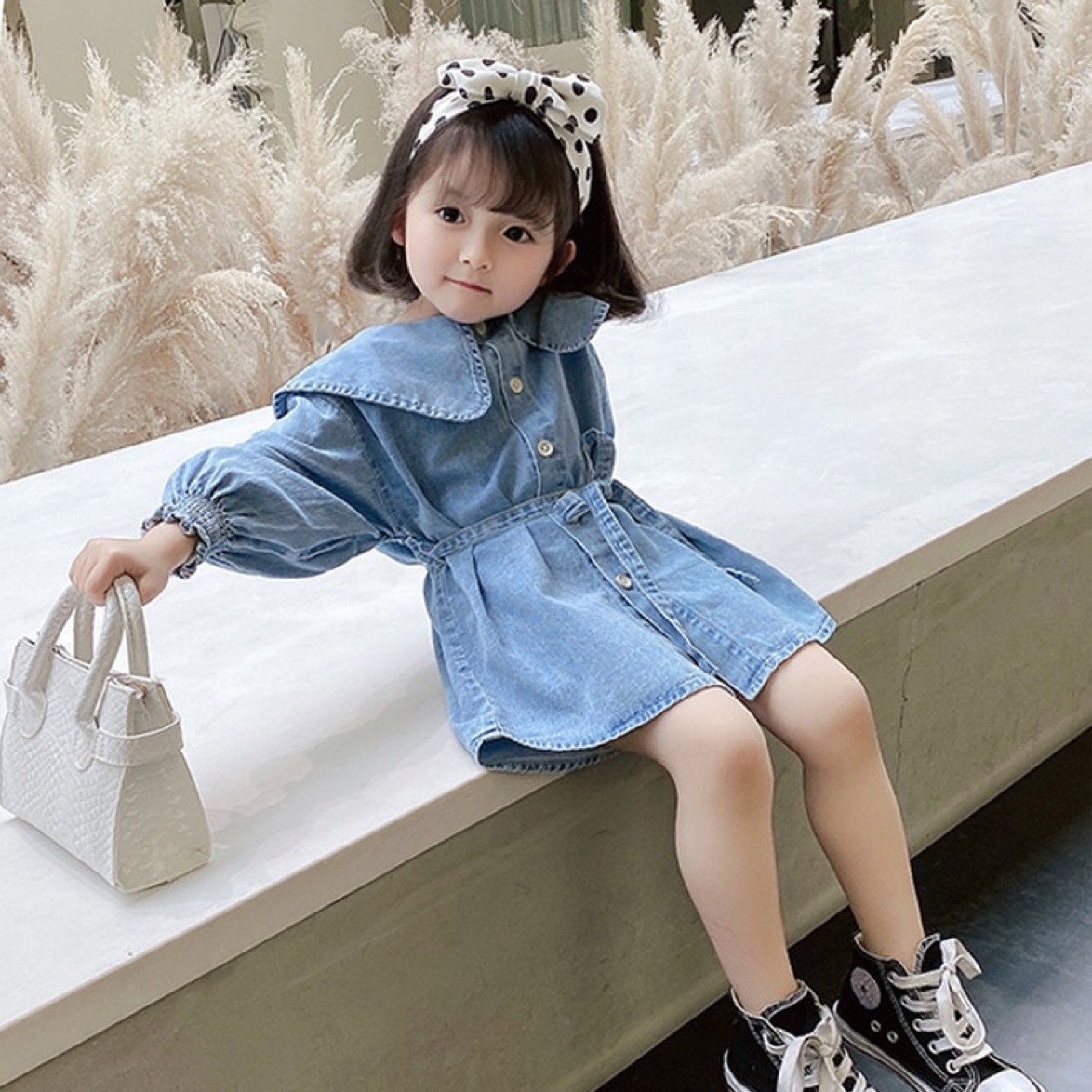 Casual Simple Solid Color Pleated Cotton Blend Girls Dresses display picture 2