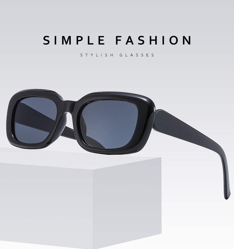 Streetwear Solid Color Ac Square Full Frame Women's Sunglasses display picture 1