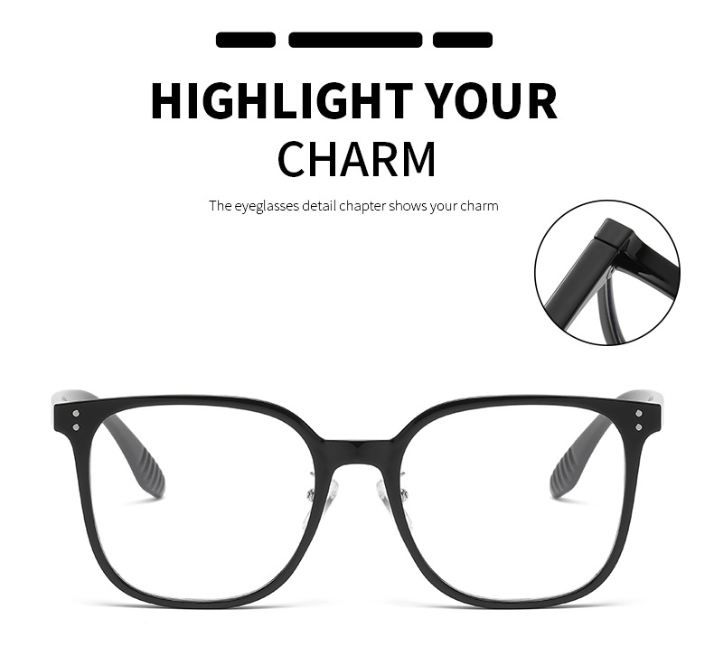 Estilo Simple Color Sólido Ordenador Personal Cuadrado Fotograma Completo Gafas Ópticas display picture 2