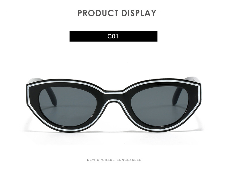 ملابس الشارع كتلة اللون الكمبيوتر إطار بيضاوي اطار كامل المرأة النظارات الشمسية display picture 4