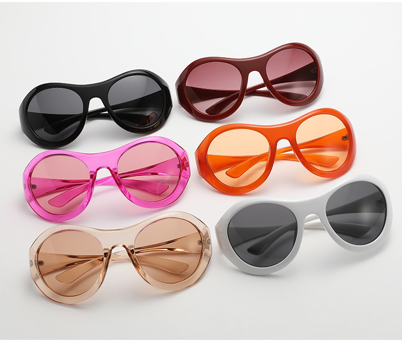 Simple Style Classic Style Color Block Pc Oval Frame Full Frame Women's Sunglasses display picture 1