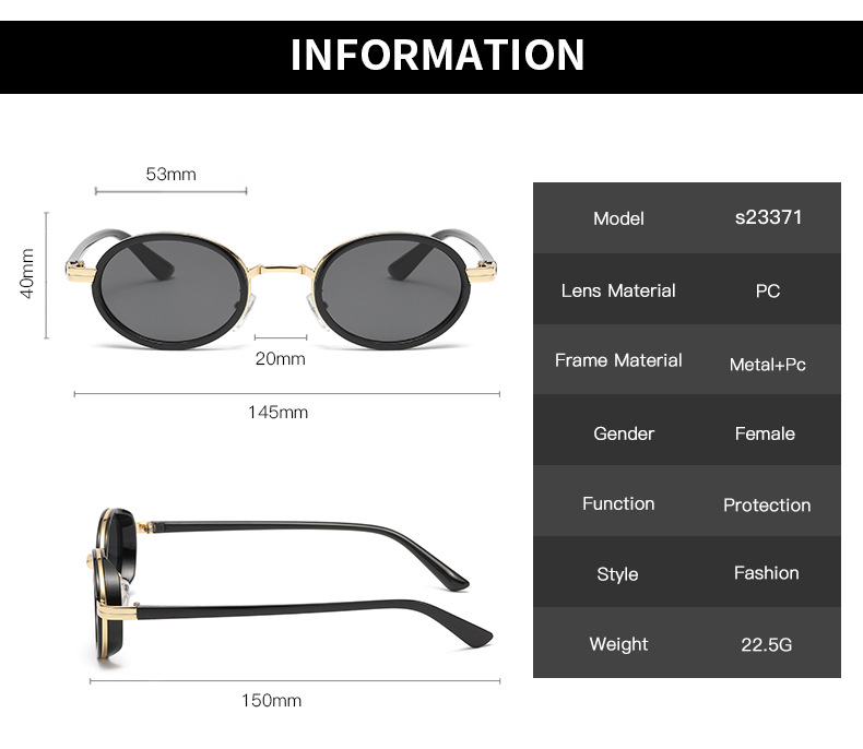 Simple Style Oval Pc Oval Frame Full Frame Women's Sunglasses display picture 3