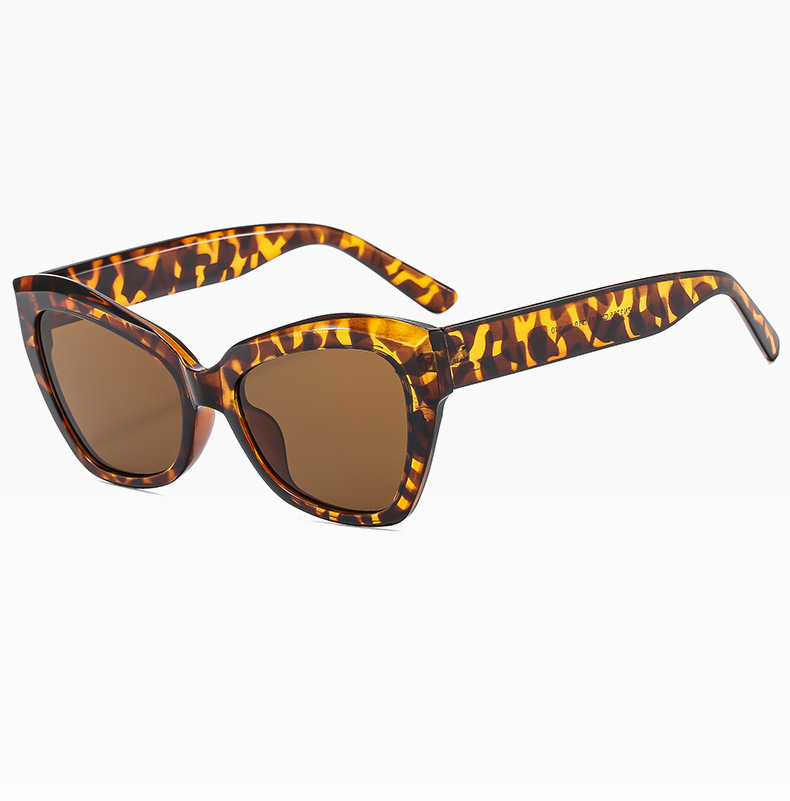 Strassenmode Einfarbig Leopard Ac Schmetterlingsrahmen Vollbild Sonnenbrille Der Frauen display picture 10
