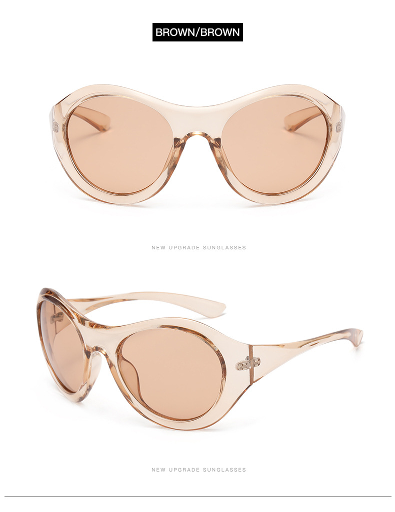 Style Simple Style Classique Bloc De Couleur Pc Cadre Ovale Plein Cadre Femmes De Lunettes De Soleil display picture 5