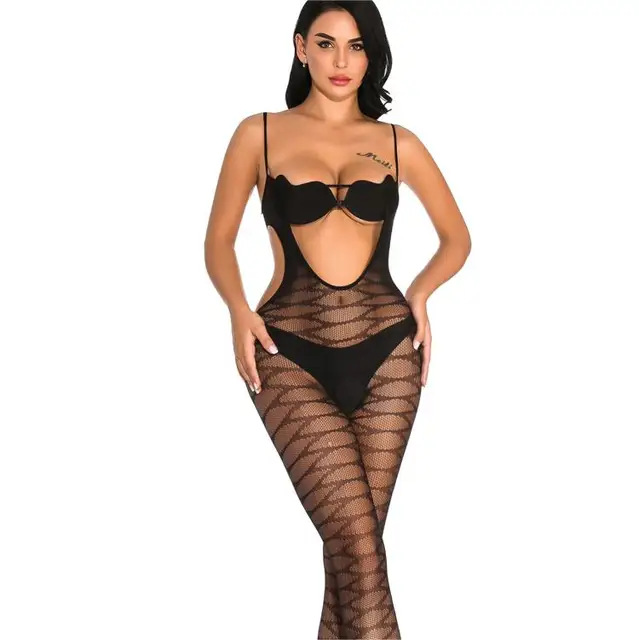 Women's Sexy Solid Color Sexy Lingerie Sets Home Daily Hollow Out Ultra-thin High Waist See-Through Sexy Lingerie display picture 1