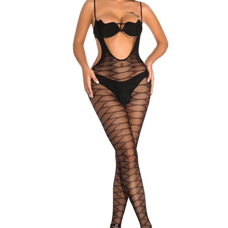 Women's Sexy Solid Color Sexy Lingerie Sets Home Daily Hollow Out Ultra-thin High Waist See-Through Sexy Lingerie display picture 2