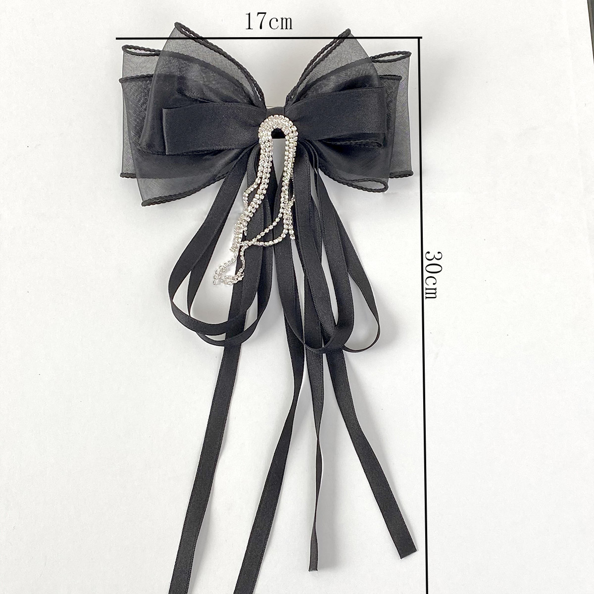 Women's Elegant Bow Knot Organza Inlay Rhinestones Hair Clip display picture 1