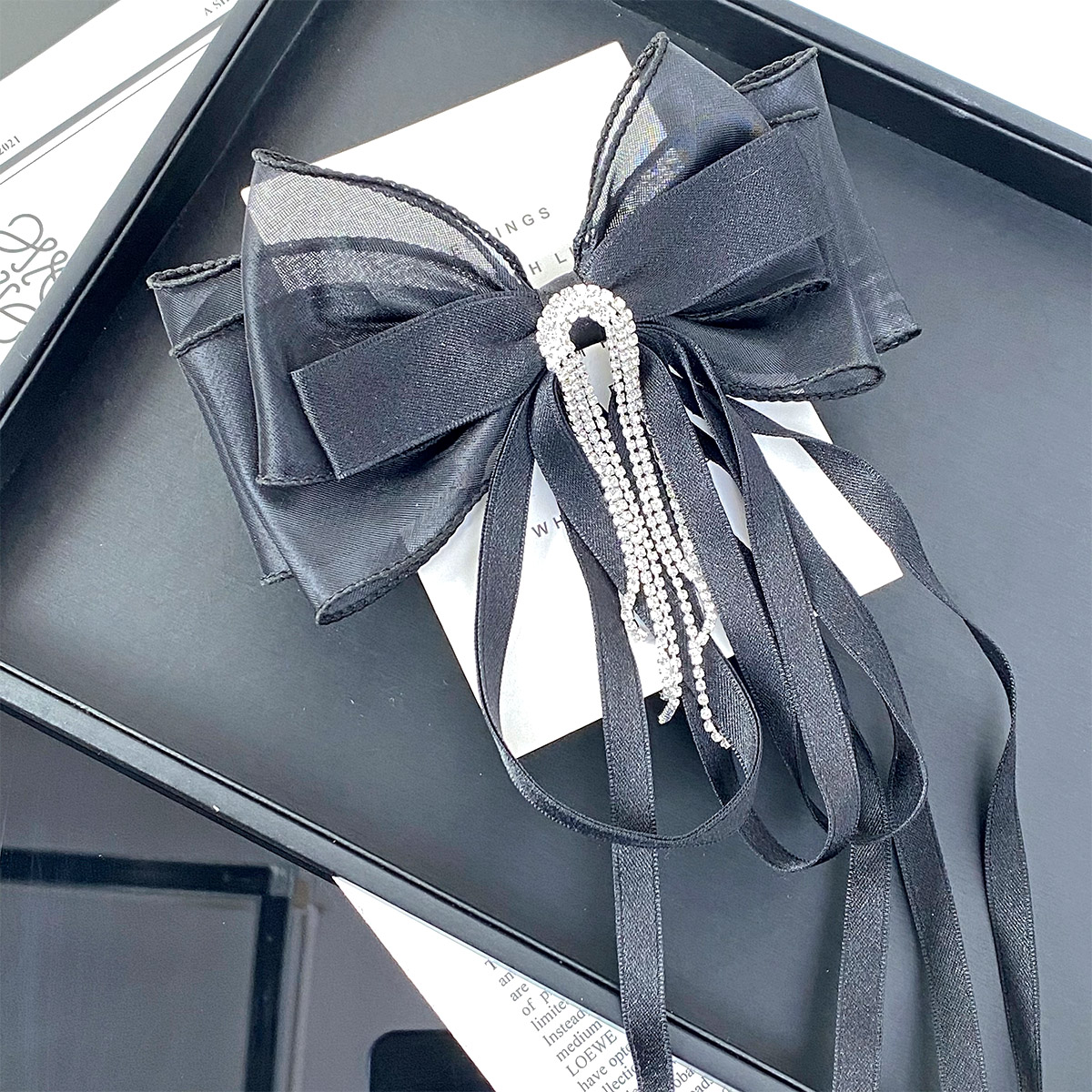 Women's Elegant Bow Knot Organza Inlay Rhinestones Hair Clip display picture 5