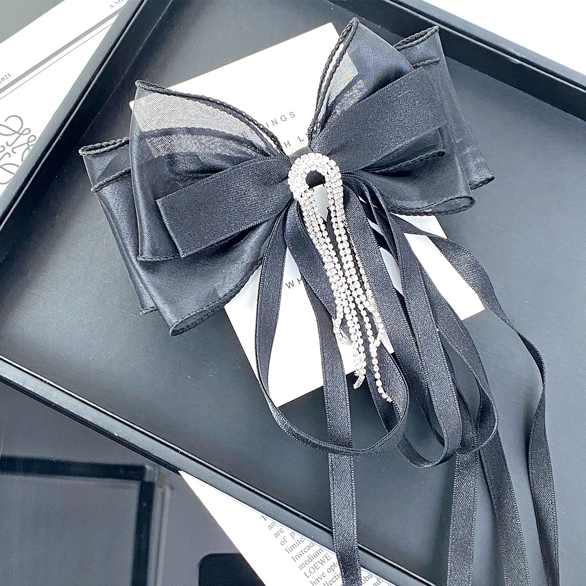 Women's Elegant Bow Knot Organza Inlay Rhinestones Hair Clip display picture 4