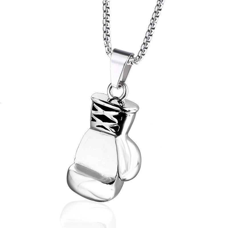 304 Stainless Steel Simple Style Boxing Gloves Necklace display picture 4