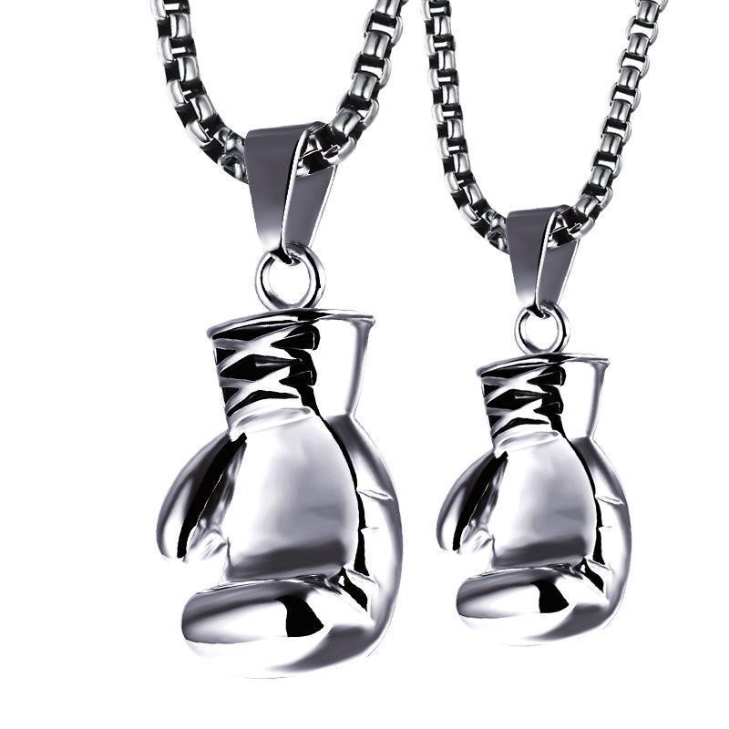 304 Stainless Steel Simple Style Boxing Gloves Necklace display picture 7