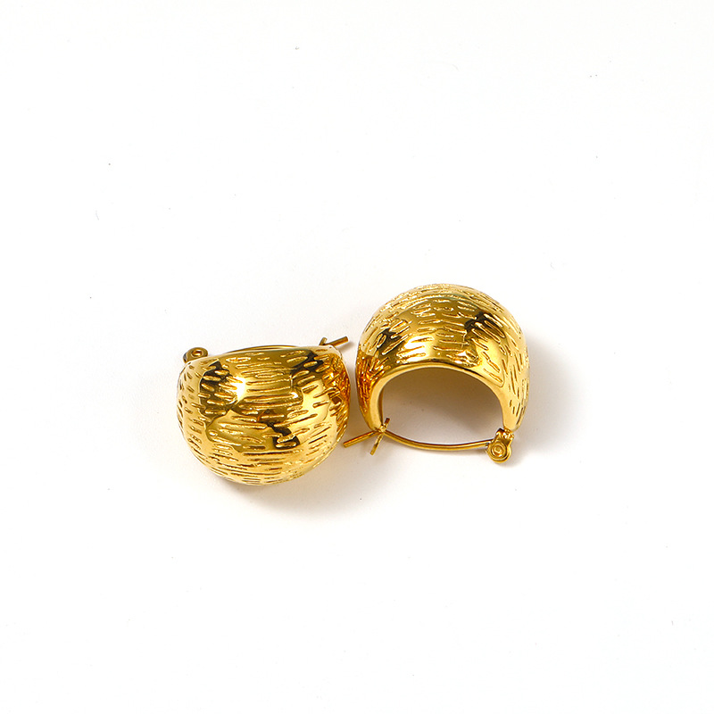 1 Pair Vacation Classic Style C Shape Moon Plating 304 Stainless Steel Gold Plated Ear Studs display picture 4