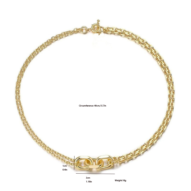 Cobre Chapados en oro de 18k Casual Color Sólido Collar display picture 7