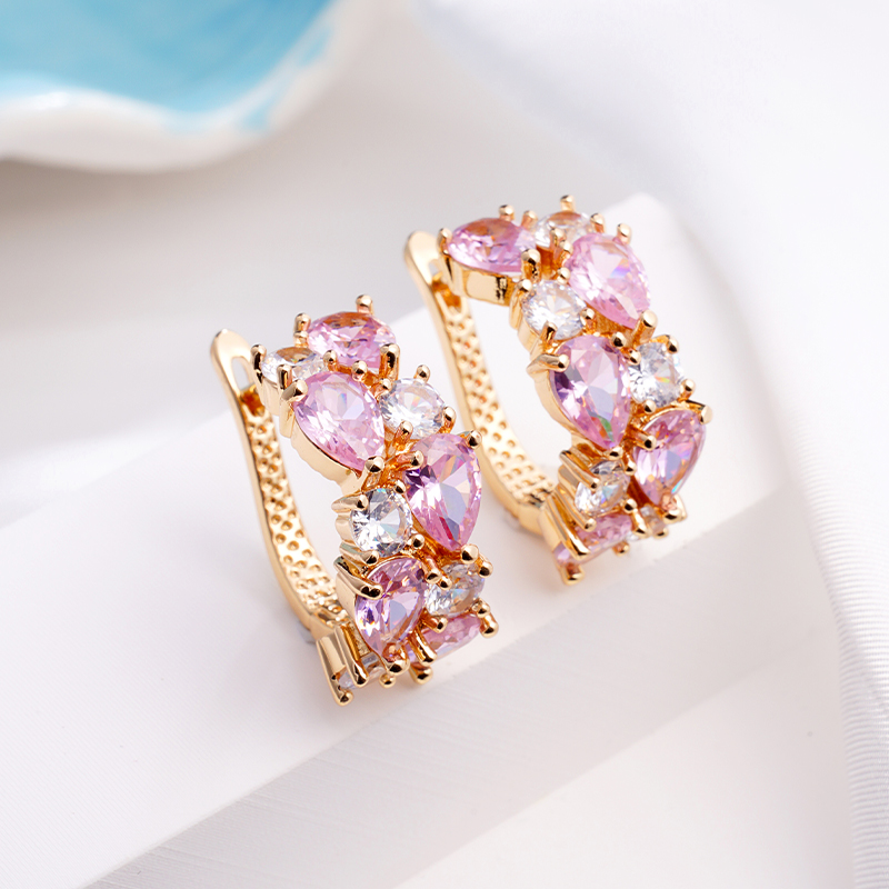 1 Pair Luxurious Color Block Plating Inlay Copper Zircon 14K Gold Plated 18K Gold Plated K Gold Plated Ear Cuffs display picture 6