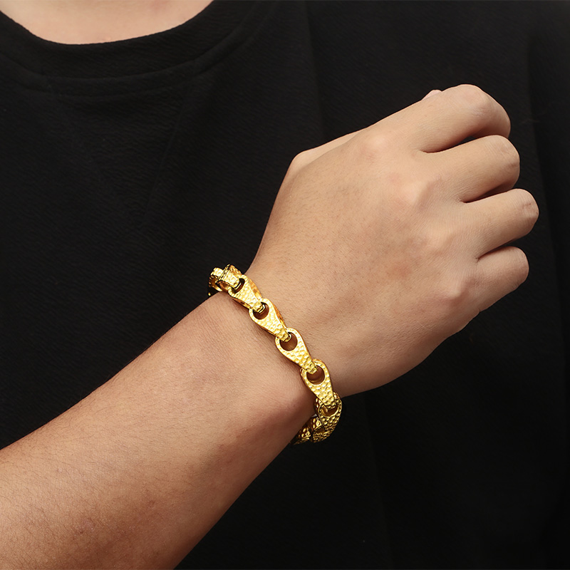 Hip Hop Géométrique Acier Inoxydable 304 Plaqué Or 18K Hommes Bracelets display picture 3