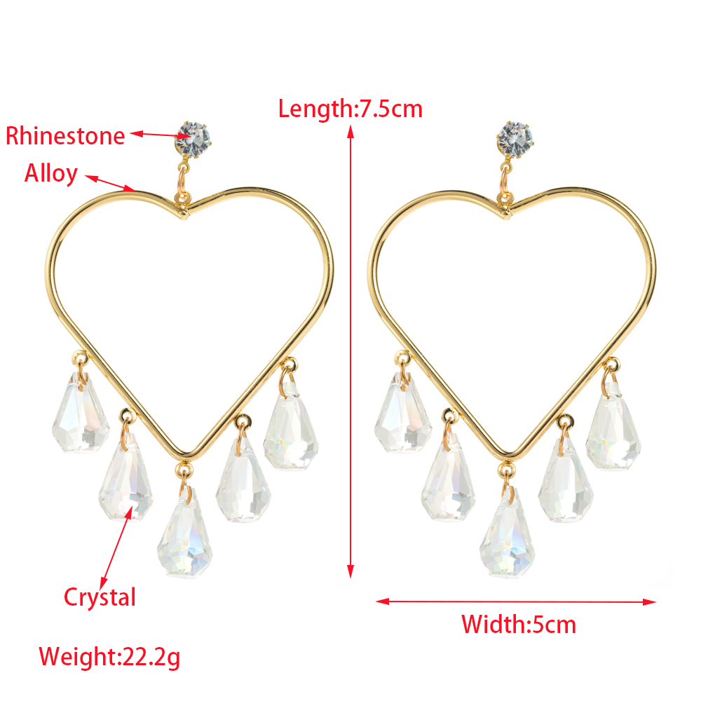 À La Française Brillant Forme De Cœur Papillon Évider Incruster Alliage De Zinc Strass Plaqué Or 14K Boucles D'oreilles Clips D'oreille display picture 1