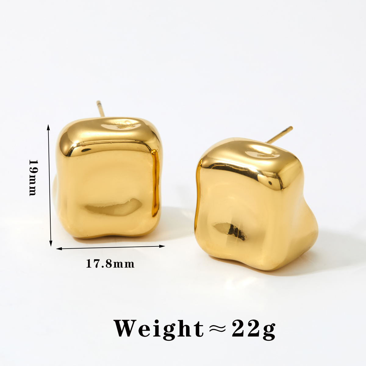 1 Pair Casual Solid Color Plating Three-dimensional 316 Stainless Steel  14K Gold Plated White Gold Plated Gold Plated Ear Studs display picture 6