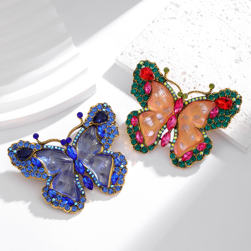 Elegante Animal Mariposa Rana Aleación Diamante De Imitación Unisexo Broches display picture 26