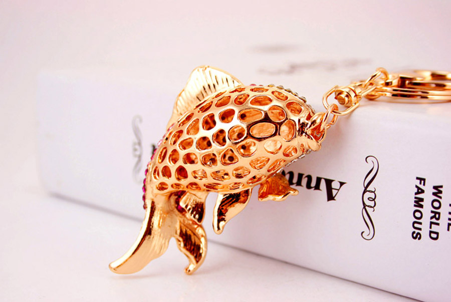 Cute Fish Alloy Rhinestone Women's Keychain display picture 3