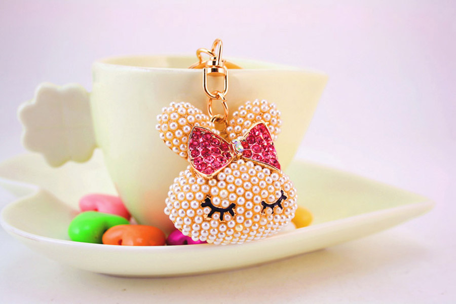 Cute Rabbit Alloy Women's Keychain display picture 1