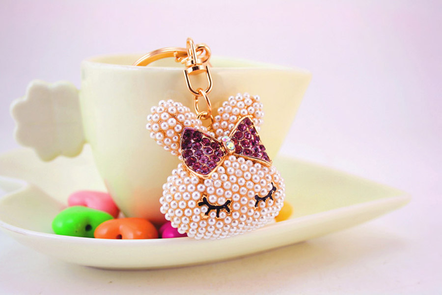 Cute Rabbit Alloy Women's Keychain display picture 3
