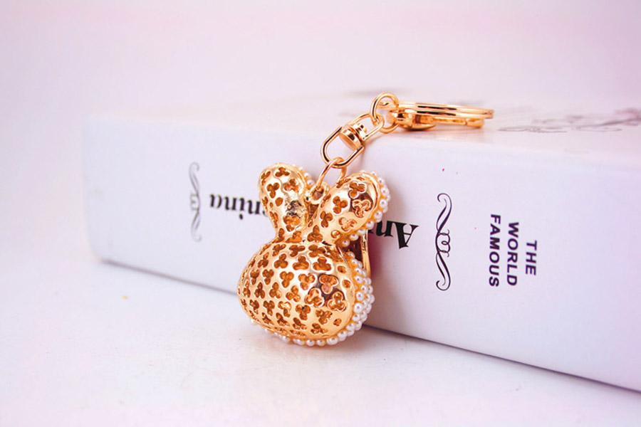 Cute Rabbit Alloy Women's Keychain display picture 5