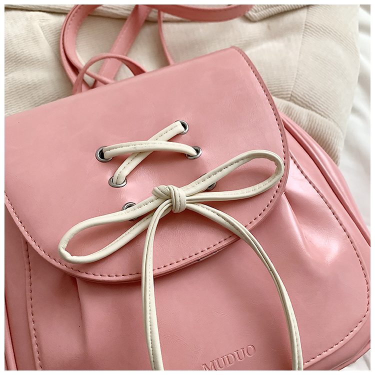 Solid Color Bow Knot Casual Women's Backpack display picture 5