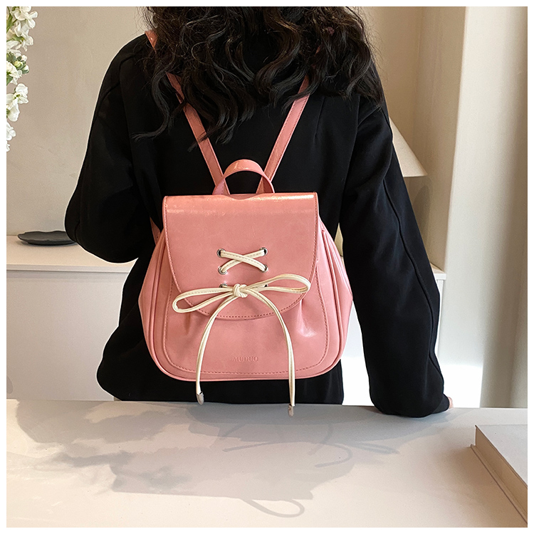 Solid Color Bow Knot Casual Women's Backpack display picture 17