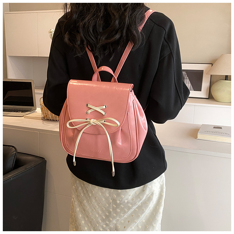 Solid Color Bow Knot Casual Women's Backpack display picture 13