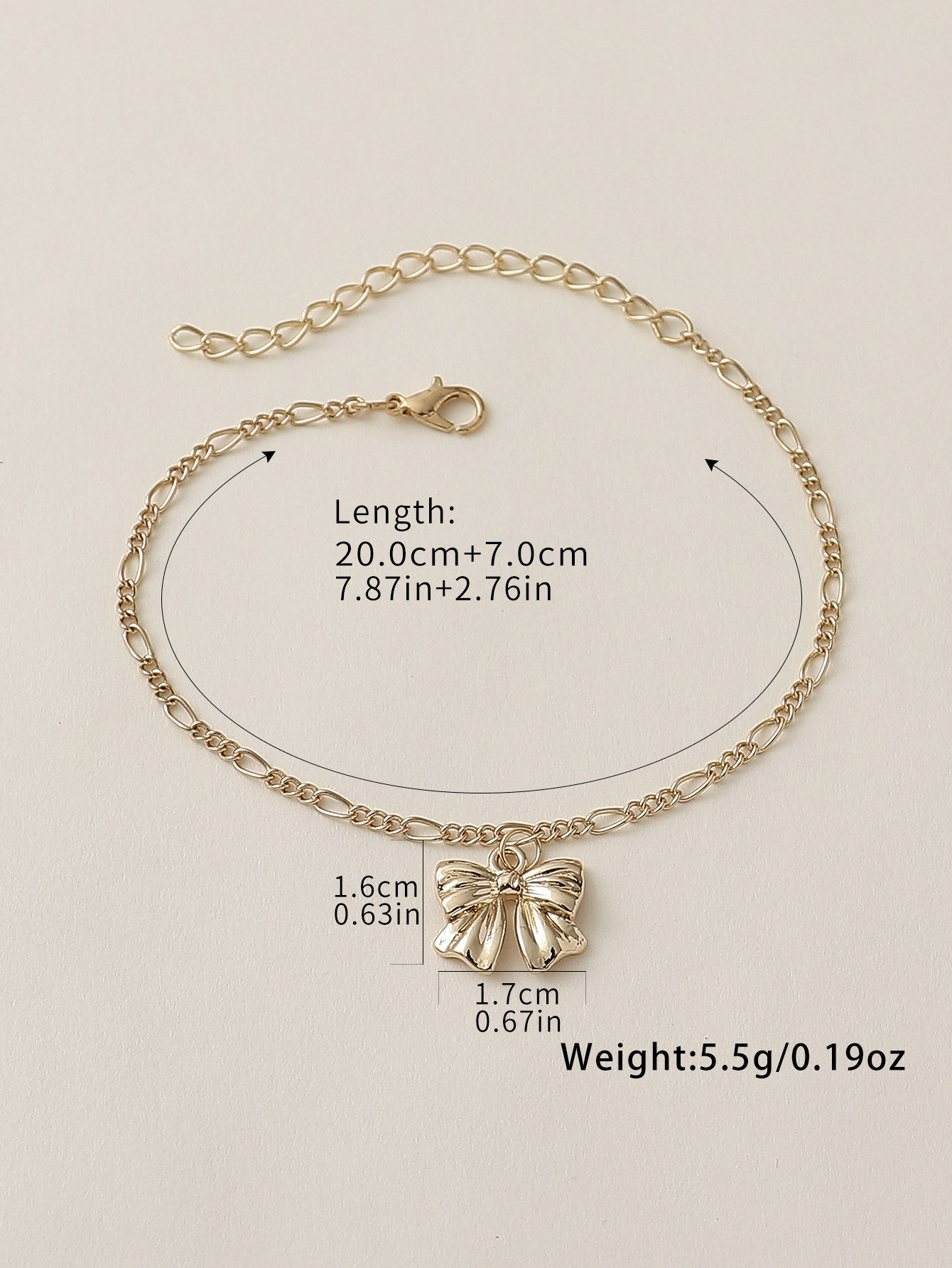 Simple Style Bow Knot Alloy Iron Wholesale Anklet display picture 4