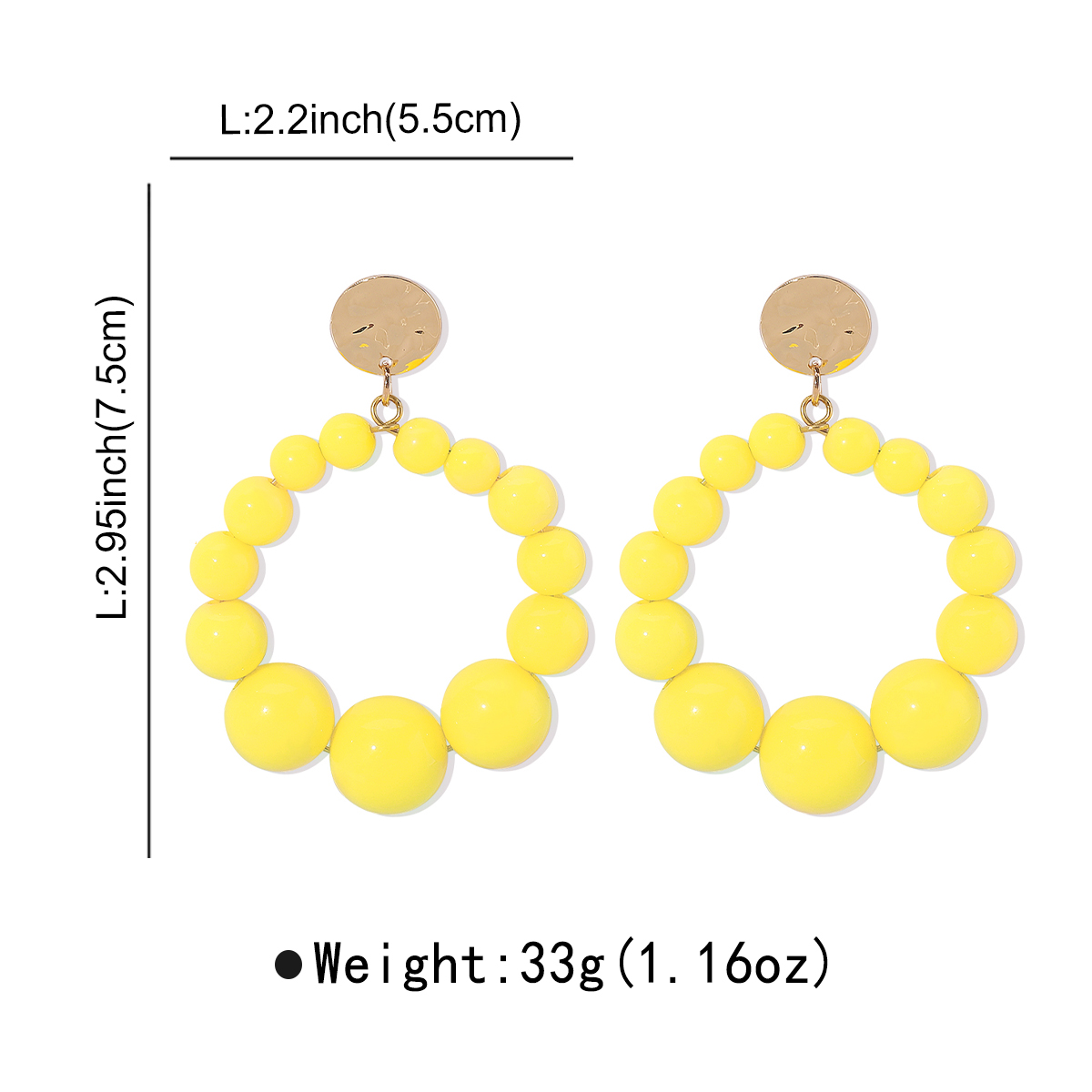 1 Pair Sweet Geometric Beaded Plastic Drop Earrings display picture 7