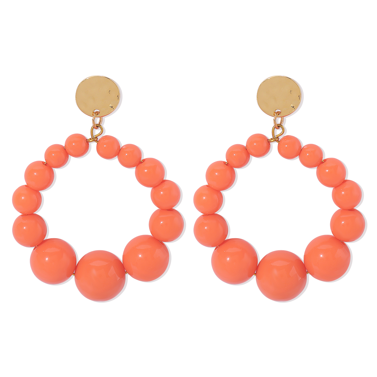 1 Pair Sweet Geometric Beaded Plastic Drop Earrings display picture 4