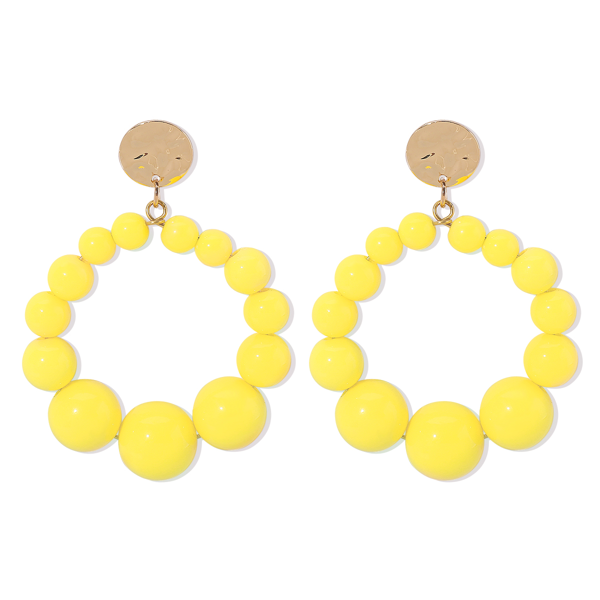 1 Pair Sweet Geometric Beaded Plastic Drop Earrings display picture 3