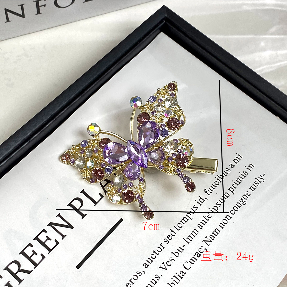 Mujeres Lindo Mariposa Aleación Diamante De Imitación Embutido Diamantes De Imitación Pinza Para El Cabello display picture 4